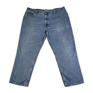 LL Bean Mens 42x29 Straight Leg Natural Fit Blue Jeans Denim Medium Wash 104731